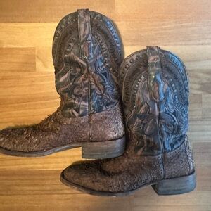 Men’s Corral Brown Gnarly Fish Skin Boots